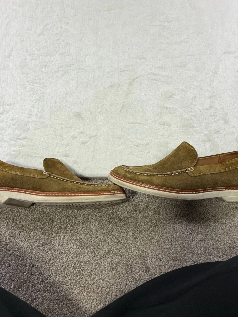 Allen Edmonds Wilder Olive Green Suede Slip-On Loafers